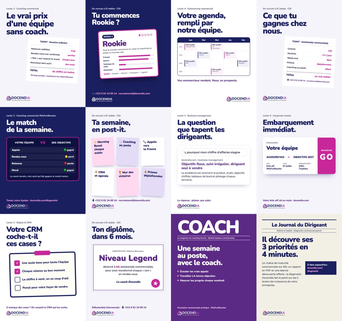 Exemples de visuels Docendia pour les réseaux sociaux